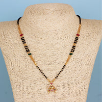 Mahi Adorable Mangalsutra / Tanmaniya with Black Beaded Dual Chain and Crystals for Women (PS1101791G)