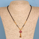 Mahi Adorable Mangalsutra / Tanmaniya with Black Beaded Chain and Crystals for Women (PS1101793G)