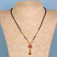 Mahi Adorable Mangalsutra / Tanmaniya with Black Beaded Chain and Crystals for Women (PS1101793G)