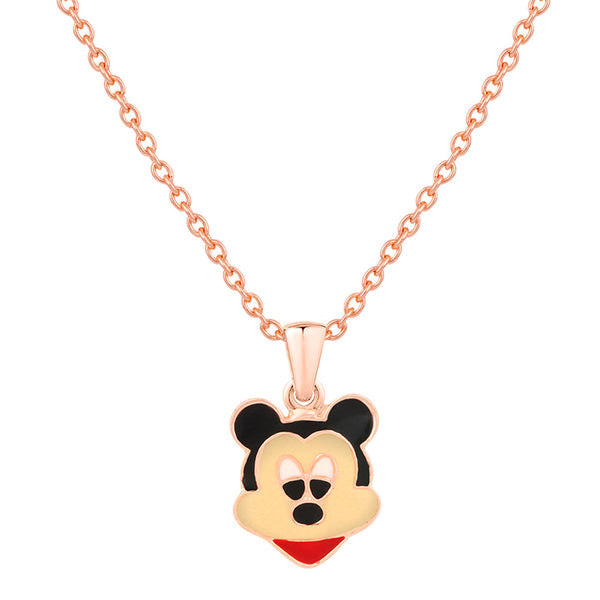 Mahi Rose Gold Plated Cartoon Pendant for Kids with Meena Work Enameled (PS1101828Z)