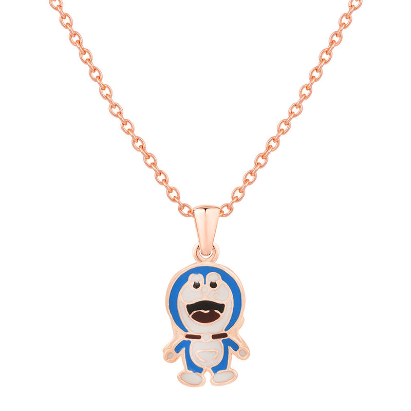 Mahi Rose Gold Plated Cartoon Pendant for Kids with Meena Work Enameled (PS1101830Z)