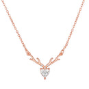 Mahi Deer Heart Shaped Necklace Pendant Chain with Cubic Zirconia Valentine Gift for Women (PS1101846Z)