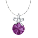 Mahi Bow Pendant with Fuchsia Purple Swarovski Crystals