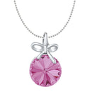 Mahi Bow Pendant with Rose Pink Swarovski Crystal