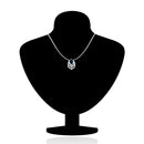 Mahi Blue Drop Peacock Feather Pendant with Swarovski Crystals