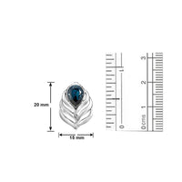 Mahi Blue Drop Peacock Feather Pendant with Swarovski Crystals