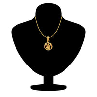 Mahi Hanuman Gold Plated Religious God Pendant