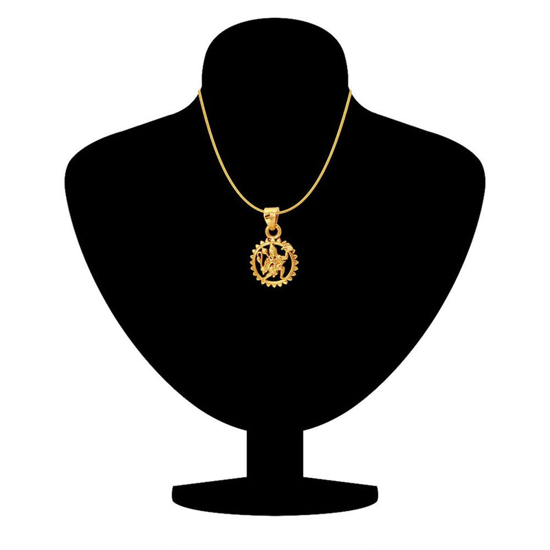 Mahi Hanuman Gold Plated Religious God Pendant