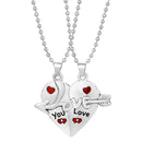 Mahi Love & You Broken Heart with Arrow Duo Couple Locket Pendant with Chain for Men and Women (PSCO1101784R)