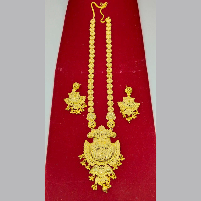 Pari Art Jewellery 1 Gram Gold Plated Designer Long Necklace Set