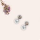 Nipura Peach glistening halo earrings