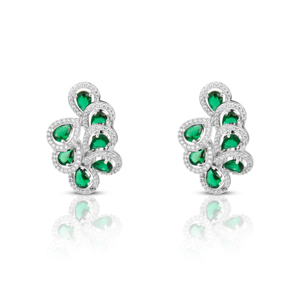 Nipura Green Pekham Diva Statement Earrings