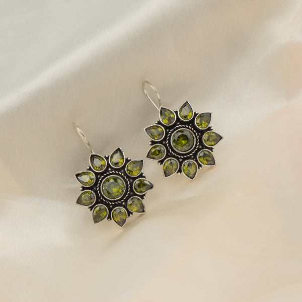 Nipura Peridot-Mehndi Naisha Drop Earrings