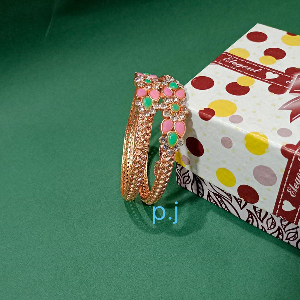 Pooja Bangles Rose Gold Plated Designer Bangles Kada Set