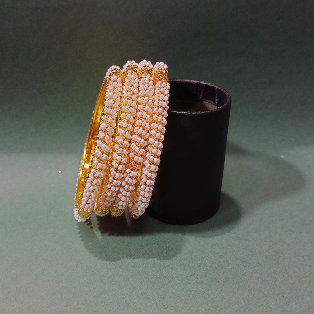 Pooja Bangles Gold Plated Pearl Designer Bangles Kada Set