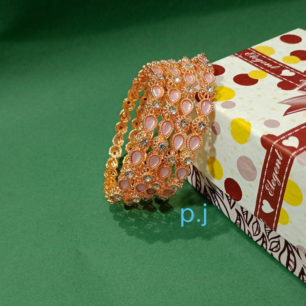 Pooja Bangles Gold Plated Austrian Stone Designer Bangles Kada Set