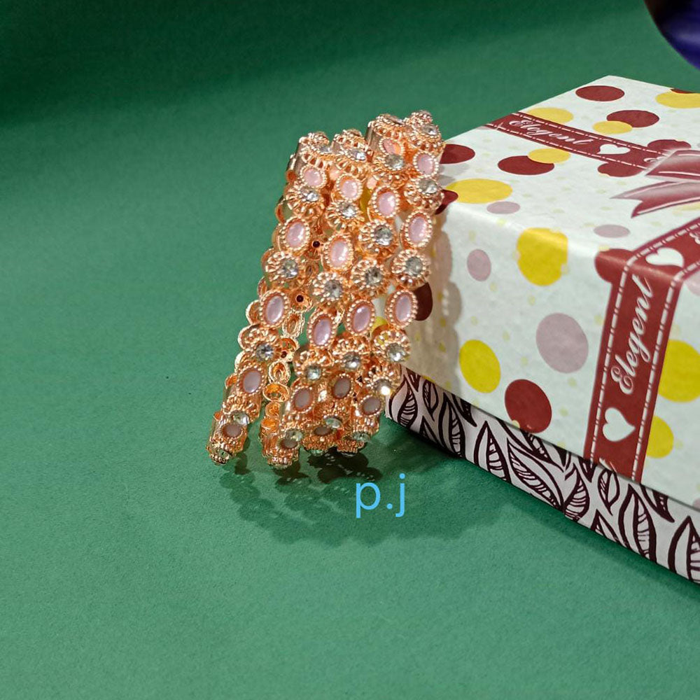 Pooja Bangles Gold Plated Austrian Stone Designer Bangles Kada Set
