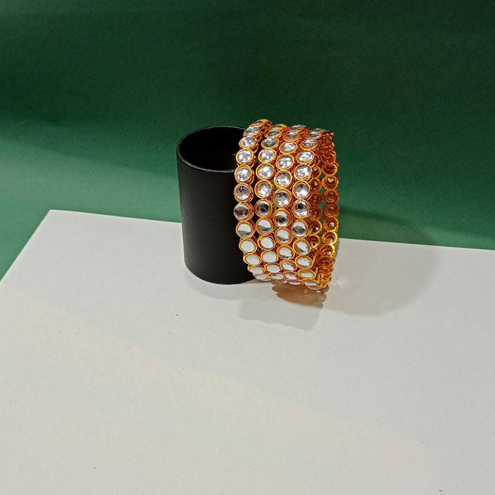 Pooja Bangles Gold Plated Mirror Work Designer Bangles Set