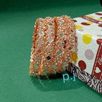 Pooja Bangles Rose Gold Plated Mirror Work Designer Bangles Set