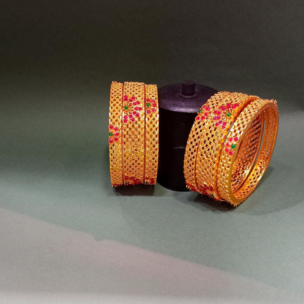 Pooja Bangles Gold Plated Designer Bangles Set