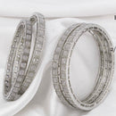 Pooja Bangles Silver Plated Crystal Stone Bangles Set