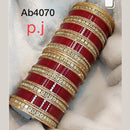 Pooja Bangles Gold Plated Acrylic Wedding Bangles Set