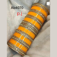 Pooja Bangles Gold Plated Acrylic Wedding Bangles Set