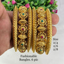 Pooja Bangles Gold Plated Pota Stone Bangles Set