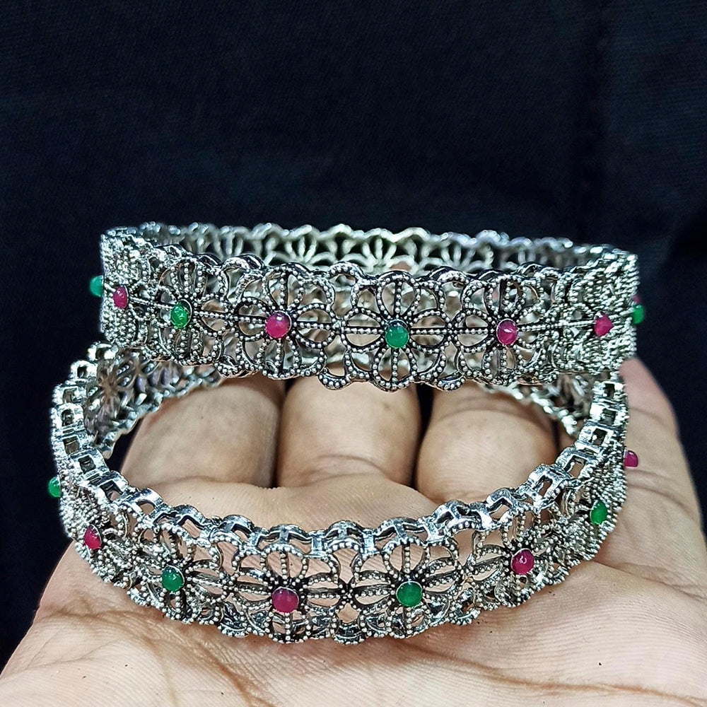 Pooja Bangles Oxidised Floral Bangles Kada Set