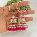 Pooja Bangles Gold Plated Kundan & Beads Jhumka Earrings