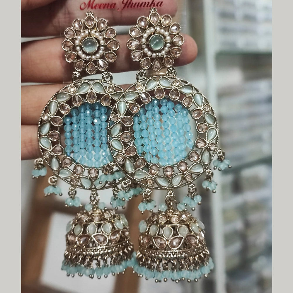 Pooja Bangles Gold Plated Crystal Pearl Jhumka Earrings