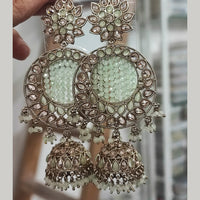 Pooja Bangles Gold Plated Crystal Pearl Jhumka Earrings