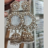 Pooja Bangles Gold Plated Crystal Pearl Jhumka Earrings