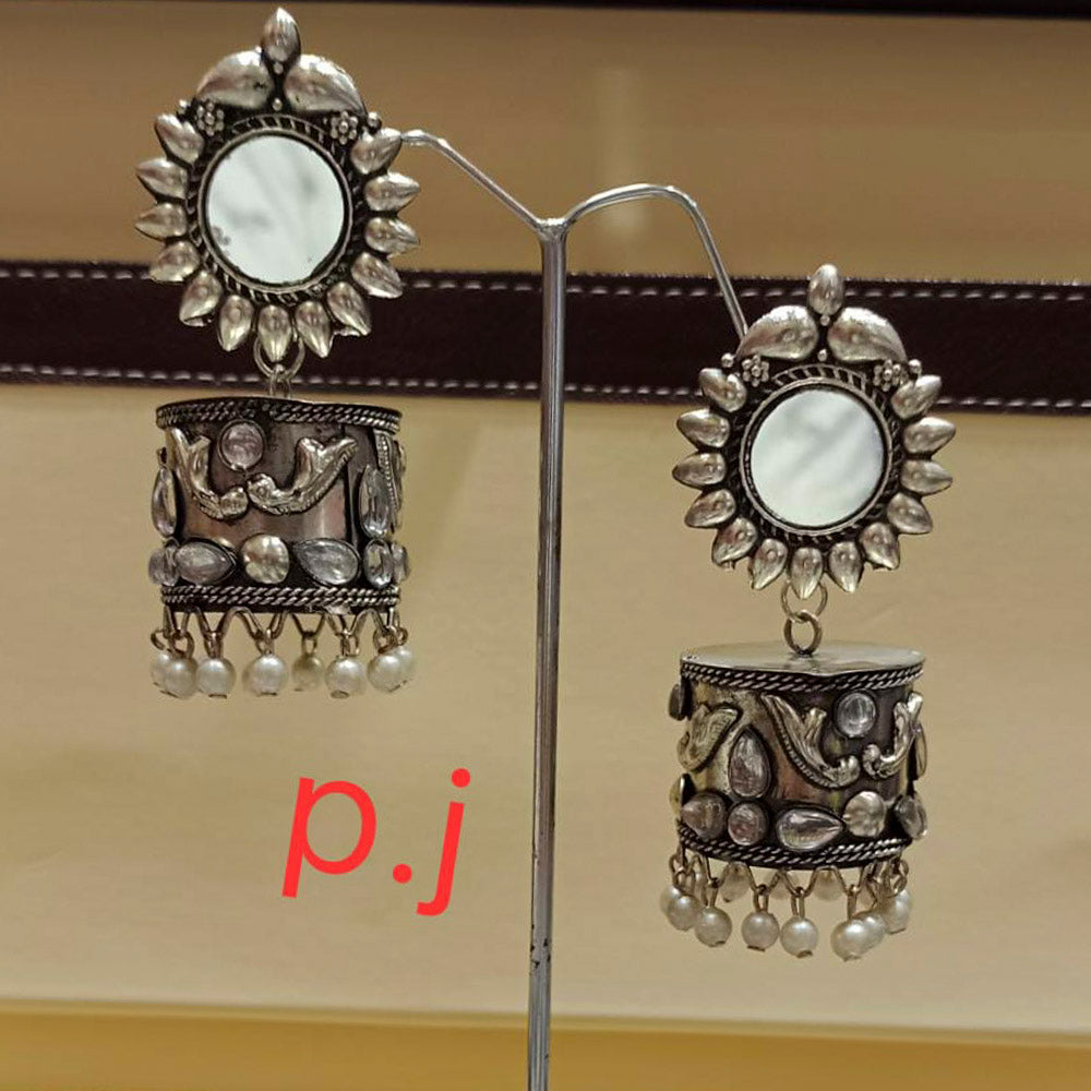 Pooja Bangles Oxidized Plated Dangler Earrings