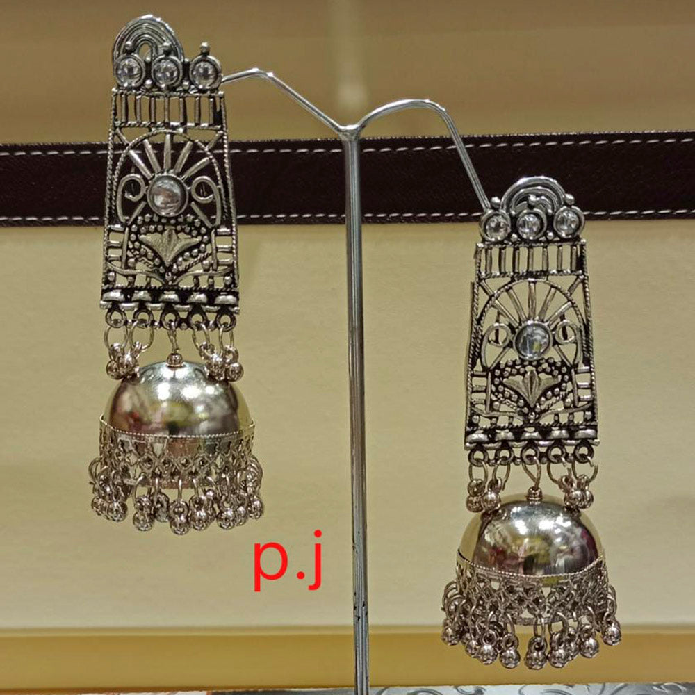 Pooja Bangles Oxidized Jhumka Earrings