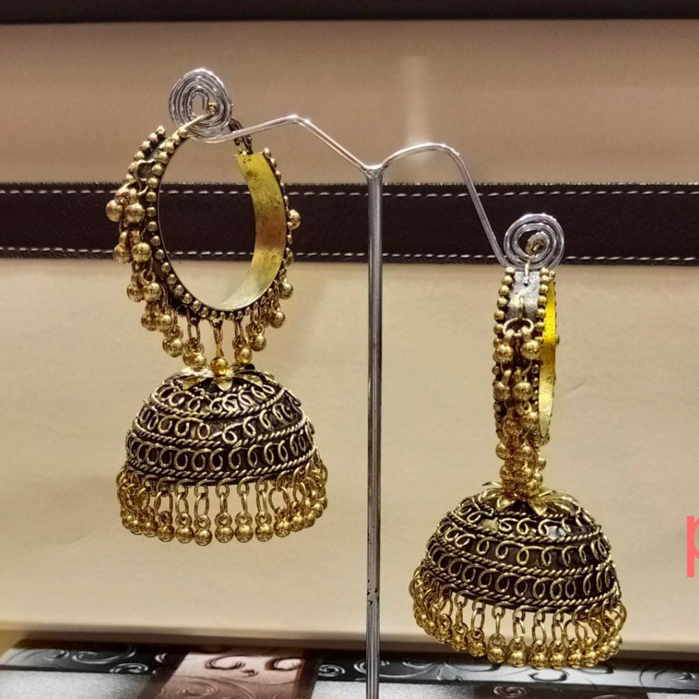 Pooja Bangles Gold Plated Jhumka Earrings