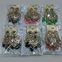 Pooja Bangles Gold Plated Mirror & Beads Dangler Earrings