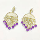 Pooja Bangles Gold Plated Kundan & Beads Dangler Earrings