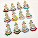 Pooja Bangles Gold Plated Kundan & Beads Dangler Earrings