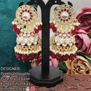 Pooja Bangles Gold Plated Kundan & Meenakari Jhumka Earrings