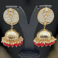 Pooja Bangles Gold Plated Beads Jhumka Earrings