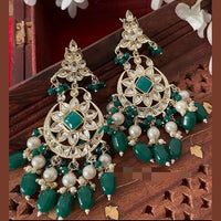 Pooja Bangles Gold Plated Kundan And Beads Dangler Earrings