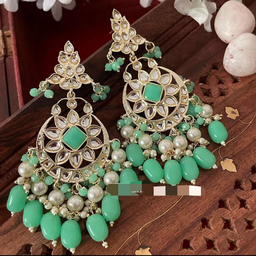 Pooja Bangles Gold Plated Kundan And Beads Dangler Earrings