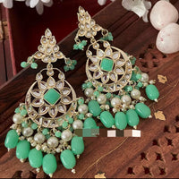 Pooja Bangles Gold Plated Kundan And Beads Dangler Earrings