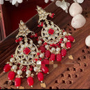 Pooja Bangles Gold Plated Kundan And Beads Dangler Earrings