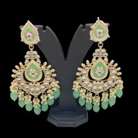 Pooja Bangles Gold Plated Kundan And Meenakari Earrings