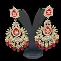 Pooja Bangles Gold Plated Kundan And Meenakari Earrings