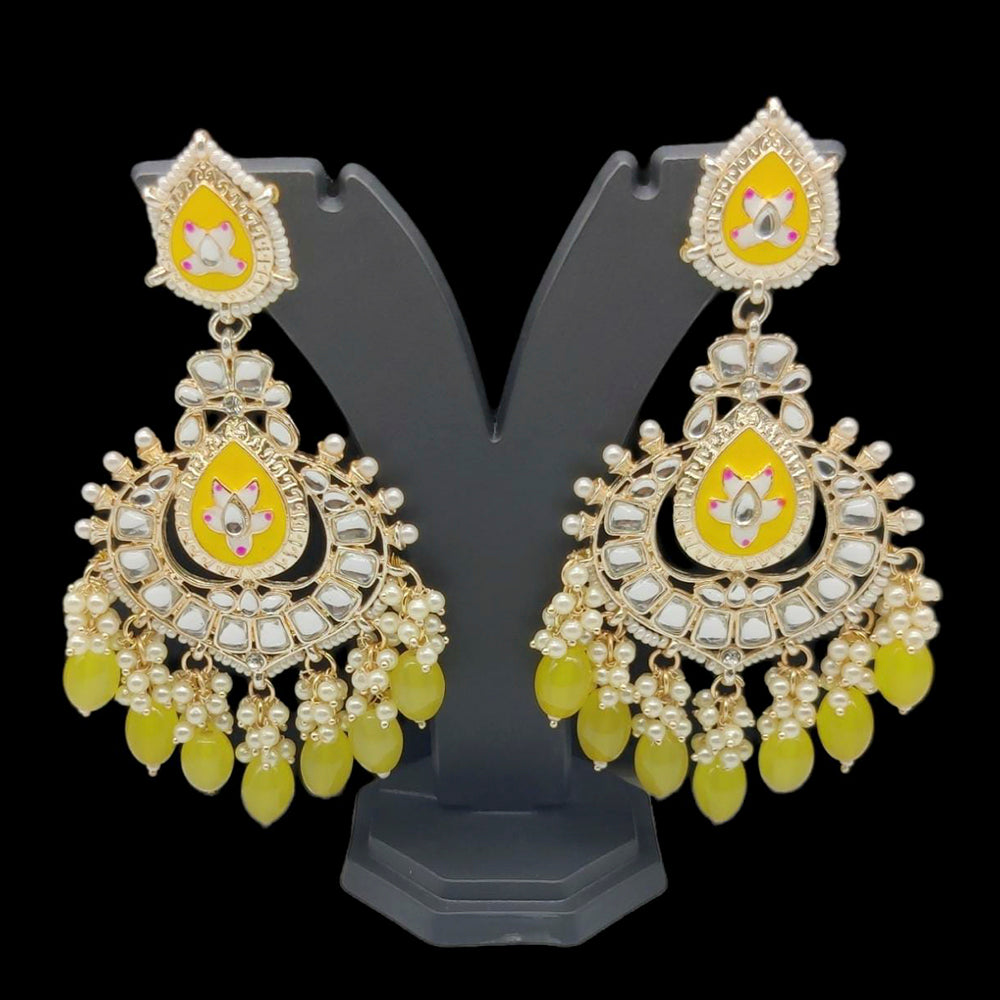 Pooja Bangles Gold Plated Kundan And Meenakari Earrings