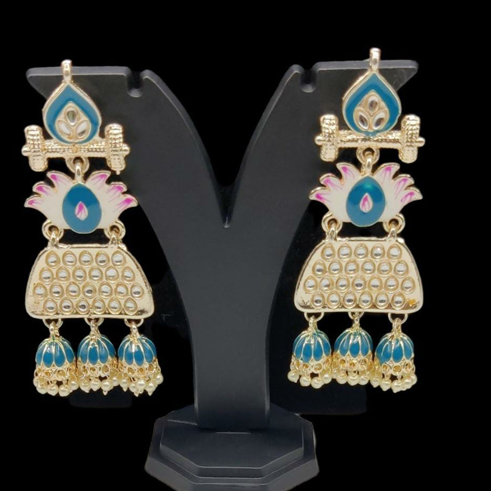 Pooja Bangles Kundan & Meenakari Earrings