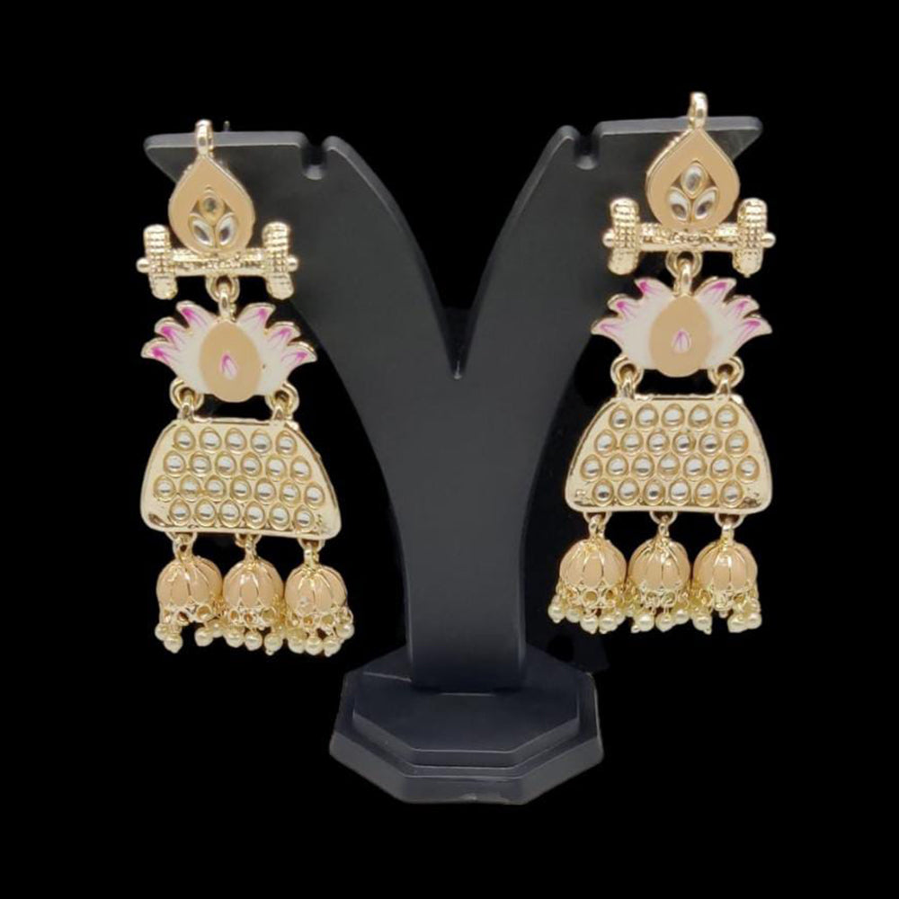 Pooja Bangles Kundan & Meenakari Earrings